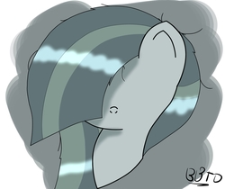 Size: 2449x2059 | Tagged: safe, artist:bronybehindthedoor, marble pie, g4, female, high res, no eyes, no mouth, signature, solo