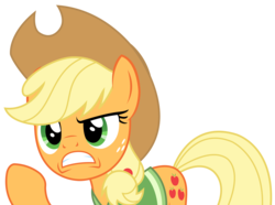 Size: 4028x3000 | Tagged: safe, artist:sketchmcreations, applejack, buckball season, g4, clothes, frown, jersey, raised hoof, simple background, transparent background, vector