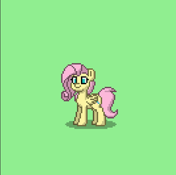 Size: 400x399 | Tagged: safe, fluttershy, pony, pony town, g4, female, pixel art, solo