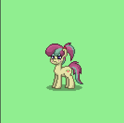 Size: 400x398 | Tagged: safe, sour sweet, pony, pony town, g4, female, pixel art, ponified, ponytail, solo, unamused