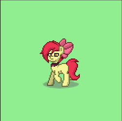 Size: 402x399 | Tagged: safe, apple bloom, oc, oc:apple spritzer, pony, pony town, ultimare universe, g4, alternate universe, blank flank, pixel art, solo