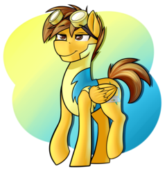 Size: 2800x2900 | Tagged: safe, artist:rubywave32, oc, oc only, oc:compylight, pegasus, pony, goggles, high res, solo, wonderbolt trainee uniform