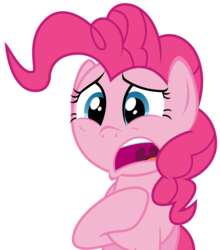 Size: 2353x2669 | Tagged: safe, artist:sketchmcreations, pinkie pie, buckball season, g4, female, high res, open mouth, raised hoof, sad, simple background, solo, transparent background, vector