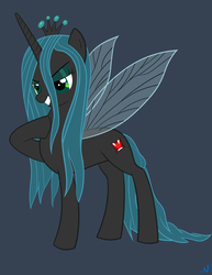 Size: 2550x3300 | Tagged: safe, artist:nuka-kitty, queen chrysalis, alicorn, pony, g4, crown, female, high res, insect wings, jewelry, ponified, regalia, solo, species swap