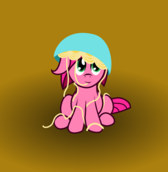 Size: 3293x3377 | Tagged: safe, artist:bryastar, oc, oc only, oc:rose, eating, female, filly, food, high res, pasta, solo, spaghetti