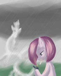 Size: 1000x1250 | Tagged: safe, artist:snus-kun, pinkie pie, g4, cigarette, female, pinkamena diane pie, rain, smoking, solo