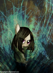 Size: 600x820 | Tagged: safe, artist:foxinshadow, marble pie, g4, choker, clothes, female, lonely inky, solo, trenchcoat