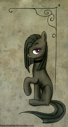 Size: 450x836 | Tagged: safe, artist:foxinshadow, marble pie, earth pony, pony, g4, choker, female, lonely inky, mare, sitting, solo