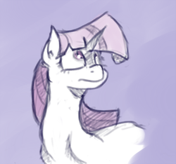 Size: 623x582 | Tagged: safe, artist:post-it, twilight sparkle, pony, unicorn, g4, colored sketch, female, looking up, simple background, sketch, solo