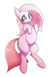 Size: 846x1280 | Tagged: safe, artist:91o42, artist:ccc, pinkie pie, earth pony, pony, g4, belly button, blushing, chubby, cute, cuteamena, female, mare, pinkamena diane pie, simple background, solo, thighs, thunder thighs, white background