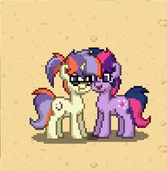 Size: 654x670 | Tagged: safe, moondancer, twilight sparkle, pony, pony town, g4, female, lesbian, mare, ship:twidancer, shipping