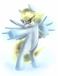 Size: 884x1166 | Tagged: safe, artist:rainbowjune, derpy hooves, pony, g4, bipedal, female, solo, standing