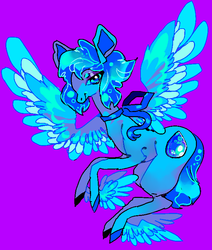 Size: 659x777 | Tagged: safe, artist:suippumato, gem (race), gem pony, pegasus, pony, artificial wings, augmented, female, gem, hydrokinesis, lapis lazuli, lapis lazuli (steven universe), magic, magic wings, mare, needs more saturation, ponified, solo, steven universe, water, winged hooves, wings