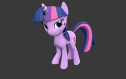 Size: 3840x2400 | Tagged: safe, artist:lavik1988, twilight sparkle, g4, 3d, blender, female, lidded eyes, simple background, solo