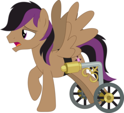 Size: 3559x3244 | Tagged: safe, artist:porygon2z, stellar eclipse, pegasus, pony, g4, handicapped, high res, make a wish, make a wish foundation, male, open mouth, raised hoof, simple background, solo, spread wings, stallion, transparent background, vector, wheelchair, wings