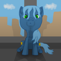 Size: 700x700 | Tagged: safe, artist:planetkiller, derpibooru exclusive, oc, oc only, oc:adora belle, pony, bobblehead, five o'clock shadow, serious face, shading practice, solo