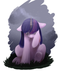 Size: 939x1108 | Tagged: safe, artist:maria-fly, edit, twilight sparkle, g4, crying, female, floppy ears, sad, simple background, solo, transparent background