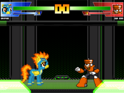 Size: 960x720 | Tagged: safe, spitfire, g4, crossover, desktop ponies, mega man (series), mugen, pixel art, top man, video game