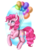 Size: 1024x1372 | Tagged: safe, artist:standingberry, pinkie pie, earth pony, pony, g4, balloon, female, solo, then watch her balloons lift her up to the sky