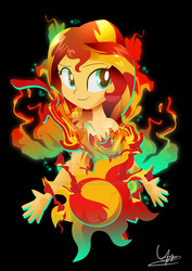 Size: 600x849 | Tagged: safe, artist:ii-art, sunset shimmer, equestria girls, g4, deviantart watermark, female, obtrusive watermark, solo, watermark