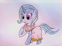 Size: 1280x960 | Tagged: safe, artist:ladycookie, trixie, pony, unicorn, g4, clothes, dress, female, mare, ruff (clothing)