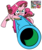 Size: 8956x10567 | Tagged: safe, artist:andy price, artist:aurumluxetal, idw, pinkie pie, g4, absurd resolution, alternate hairstyle, female, party cannon, simple background, solo, tongue out, transparent background, vector