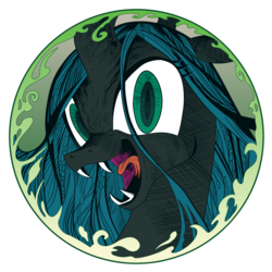 Size: 3000x3000 | Tagged: safe, artist:andy price, artist:aurumluxetal, idw, queen chrysalis, changeling, changeling queen, g4, the return of queen chrysalis, female, high res, hissing, looking at you, open mouth