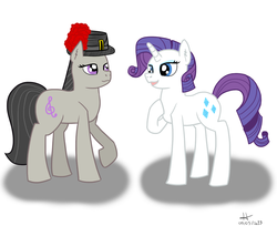 Size: 1162x947 | Tagged: safe, artist:aurumluxetal, octavia melody, rarity, pony, g4, female, hat, lesbian, mare, raritavia, shipping