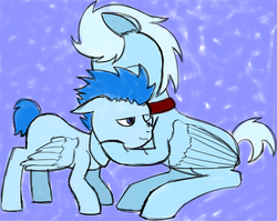 Size: 582x463 | Tagged: safe, artist:aurumluxetal, oc, oc only, oc:blue flame, oc:ice blaze, pegasus, pony, collar, duo, hug, male, stallion