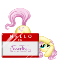 Size: 800x1013 | Tagged: safe, artist:jewelscore, fluttershy, g4, female, hiding, sign, simple background, solo, transparent background