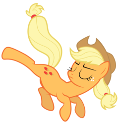Size: 7000x7300 | Tagged: safe, artist:tardifice, applejack, buckball season, g4, absurd resolution, cowboy hat, eyes closed, female, flash puppet, freckles, hat, kick, photoshop, reference, simple background, slow motion, solo, stetson, the six million dollar man, transparent background, vector