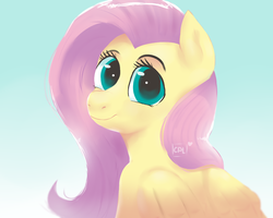 Size: 1280x1024 | Tagged: safe, artist:cosmic-pincel, fluttershy, g4, female, looking at you, smiling, solo