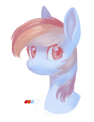 Size: 1280x1658 | Tagged: safe, artist:aphphphphp, rainbow dash, g4, bust, female, limited palette, portrait, solo