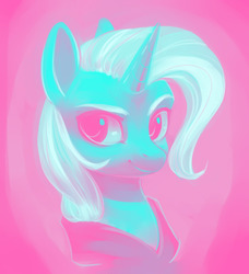 Size: 1280x1403 | Tagged: safe, artist:aphphphphp, trixie, pony, unicorn, g4, bust, female, limited palette, mare, portrait, solo