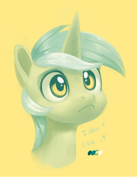 Size: 1280x1658 | Tagged: dead source, safe, artist:aphphphphp, lyra heartstrings, pony, unicorn, g4, :c, bust, female, frown, limited palette, portrait, sad, simple background, solo