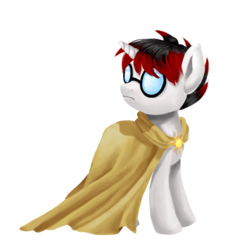 Size: 2000x2000 | Tagged: safe, artist:redember00, oc, oc only, pony, unicorn, cloak, clothes, glasses, high res, solo