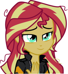 Size: 2468x2692 | Tagged: safe, artist:anhel032015, sunset shimmer, equestria girls, friendship games, clothes, female, inkscape, leather jacket, simple background, solo, transparent background, vector