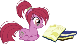 Size: 6097x3500 | Tagged: safe, artist:natalie-chama, oc, oc only, oc:ayffor effort, book, cutie mark, glasses, inkscape, ponytail, reading, simple background, solo, transparent background, vector