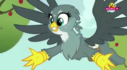 Size: 1280x704 | Tagged: safe, screencap, gabby, griffon, g4, the fault in our cutie marks, female, minimini, ponytail, solo