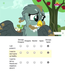 Size: 600x658 | Tagged: safe, edit, screencap, gabby, griffon, g4, the fault in our cutie marks, minimini, ponytail, sad