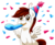 Size: 818x668 | Tagged: safe, artist:bloodorangepancakes, oc, oc only, pegasus, pony, hat, party hat, party horn, solo