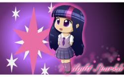 Size: 1280x800 | Tagged: safe, artist:smartasticalart, twilight sparkle, human, g4, chibi, female, humanized, solo