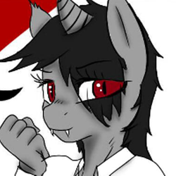 Size: 480x480 | Tagged: safe, oc, oc only, oc:acehitter, anthro, cute, fangs, female, one eye closed, solo, wink
