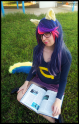 Size: 1270x2000 | Tagged: safe, artist:krazykari, twilight sparkle, human, equestria girls, g4, book, clothes, cosplay, costume, irl, irl human, photo, solo, wondercolts