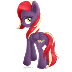 Size: 781x781 | Tagged: safe, artist:upsidedownpanda, oc, oc only, oc:candy, pegasus, pony, female, looking back, mare, solo