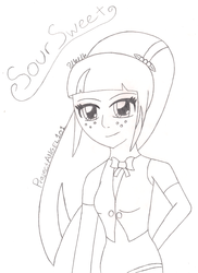 Size: 1562x2145 | Tagged: safe, artist:projectangel101, sour sweet, equestria girls, g4, female, monochrome, sketch, solo