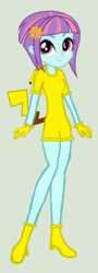 Size: 264x734 | Tagged: safe, artist:sunny-flare, sunny flare, pikachu, equestria girls, g4, clothes, cosplay, costume, female, pokémon, solo
