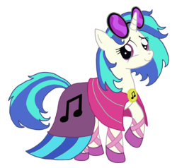 Size: 3437x3275 | Tagged: safe, artist:yourprivatenightmare, dj pon-3, vinyl scratch, g4, clothes, dress, female, high res, looking back, simple background, solo