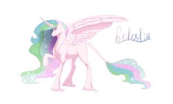 Size: 2000x1200 | Tagged: safe, artist:maria-fly, princess celestia, classical unicorn, g4, female, horn, leonine tail, missing cutie mark, pinklestia, solo, unshorn fetlocks