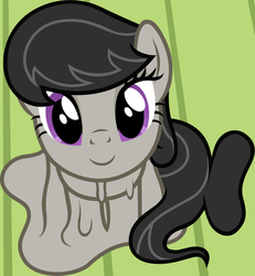 Size: 1238x1341 | Tagged: safe, artist:badumsquish, part of a set, octavia melody, goo pony, original species, g4, badumsquish's kitties, cute, derpistaging.arcai.re exclusive, female, goo ponified, happy, looking at you, looking up, looking up at you, meltavia, sitting, smiling, solo, species swap, tavibetes